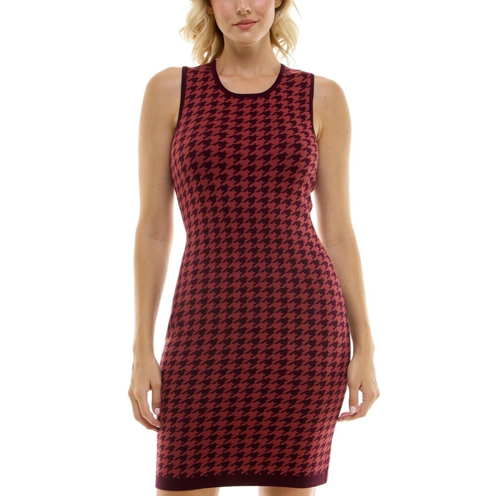 Taylor Women's Houndstooth Mini Sweater Dress Size PL (NEW)